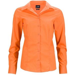 James and Nicholson Dames/dames Longsleeve Business Shirt (Oranje)