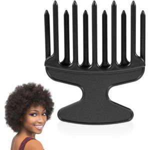 Vingerstyler Afro Kam - Krullenkam voor Natuurlijke Krullen - 1 stuk - Zwart
