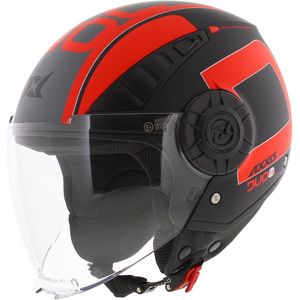 Axxis - Metro S - Jethelm - Mat Zwart Rood - Kinderhelm voor Scooter en Motor