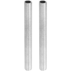 2 mondstukken voor lampbuizen 12 cm schroefdraadlengte M12 met schroefdraadhelling 1 mm - vervanging voor lampen met verzinkte kabelbuizen - ideaal voor verlichtingsapparaten en lampaccessoires