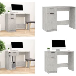 vidaXL Bureau 100x50x75 cm bewerkt hout betongrijs - Bureau - Bureaus - Tafel - Computerbureau