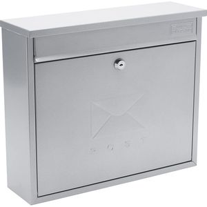 Ouse Wall Mounted Gegalvaniseerd Staal Afsluitbaar Weerbestendig Postdoos, Zwart, 36x32x12cm Elegantie 36x31x10cm ZILVER