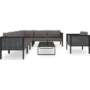 vidaXL 8-delige Loungeset antraciet met kussens Loungeset - Loungemeubelen - Buitendecor - Tuinmeubels - Aluminium Meubilair