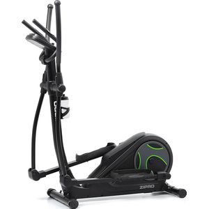 Zipro Heat Elektromagnetische Crosstrainer, Hartslagsensoren, Gemakkelijk te transporteren, Antislippedalen, Flessenhouder, Homegym, Stabiele structuur, Max. gebruikersgewicht 150 kg, zwart en groen