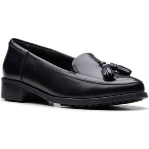 Clarks Premium Havisham Edge Loafer voor dames, zwart leer, 3 UK, Zwart leder, 36 EU