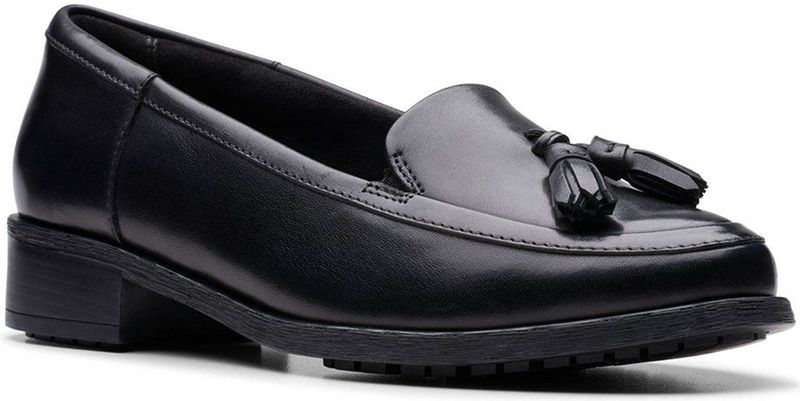 Clarks Premium Havisham Edge Loafer voor dames, zwart leer, 3 UK, Zwart leder, 36 EU