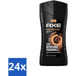 24 x Axe 3-in-1 Douchegel Dark Temptation 250 ml - Douchegel - Axe - Dark Temptation - Chocoladegeur - 3-in-1