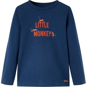 vidaXL - Kindershirt - met - lange - mouwen - 92 - marineblauw