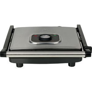 Contact grill – Panini Grill XL Grote Bakplaat Groot - Regelbare thermostaat - tosti apparaat– Zwart/RVS - multifunctioneel- contactgrill