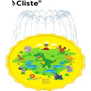 Cliste Watermat - Speelmat met Watersproeier voor kinderen - 170cmx170cm - Waterspeelgoed - Dinosaurus Thema - Water Fontein Speelmat - Kinderzwembad - Pool spray Mat