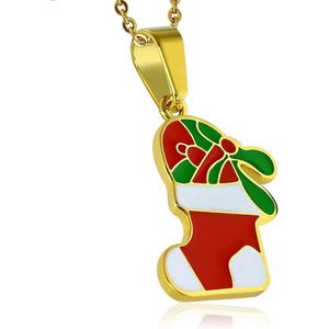 Montebello Ketting Christmas G - 316L Staal - Kerst - 37x40mm - 45cm