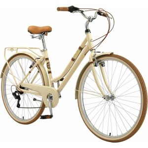 Bikestar 28 inch, 7 sp derailleur retro damesfiets, beige