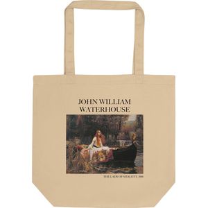 John William Waterhouse 'De dame van Shalott' (""The Lady of Shalott"") Beroemde Schilderij Tote Bag | 100% Katoenen Tas | Kunst Tote Bag | Naturel