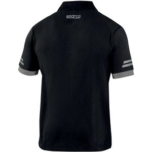 Sparco - Tech Polo - Zwart-oranje - Piqué-stof - Reflecterende Details