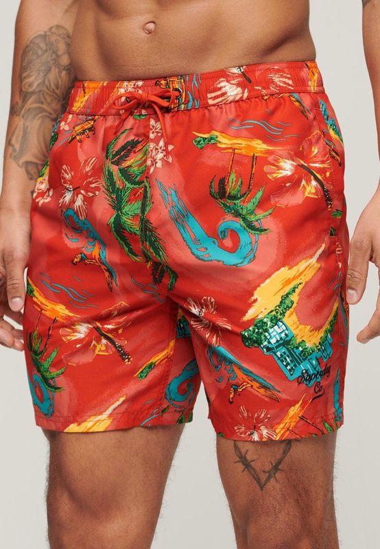 Superdry - Hawaiian Print - Zwemshort - Multicolor - Polyester