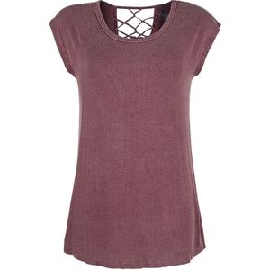 Black Premium by EMP Rood T-shirt met linten - Dames - M