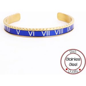 Roman Speed Armband | Klemarmband | Blauw & Goud Armband | Armband Mannen | Armband Heren | Mannen Cadeau voor Man Cadeautjes | Vaderdag | Vaderdag Cadeau