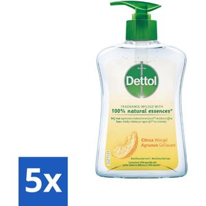 Dettol - Handzeep - Antibacterieel - 100% Natuurlijke Oliën - Citrus - 250 ml - Bulkverpakking - 5 stuks