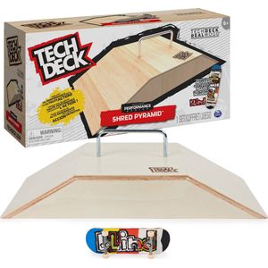Tech Deck Performance Series - Shred Pyramid-set met metalen rail en uniek Blind-vingerskateboard - gemaakt met echt hout