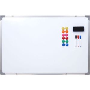 Cosmo Casa Whiteboard - Magnetisch Bord - Memobord - Prikbord - Inclusief Accessoires - 90x60cm