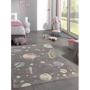 Kindervloerkleed - Planeten - Grijs-160 x 230 cm