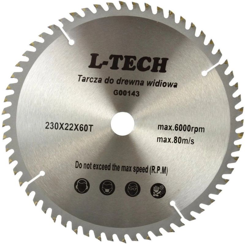 GEKO Cirkelzaagblad - Tungsten Carbide - 230 mm - 60 Tanden - Voor Houtbewerking