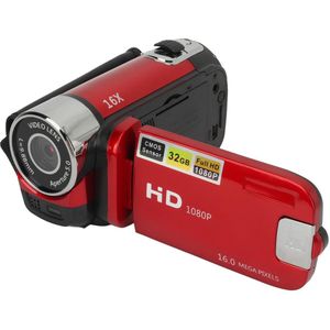 Digitale Camerarecorder, Full HD 1080P 16MP Videocamera-camcorder, Vlogcamera met 2,4 Inch Draaibaar Scherm, 16x Digitale Zoom, Invullicht, Anti-shake, voor Tieners, Beginners