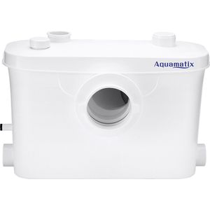 Aquamatix Hefsysteem 400W Broyeur Hefinstallatie Afvalwaterpomp Vuilwaterpomp 100L/min 7m verticale pompafstand met 3 inlaten voor toilet, gootsteen en badkuip met koolstoffilter