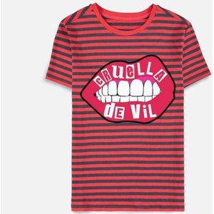Disney Cruella Dames Tshirt -XL- Striped Rood/Zwart