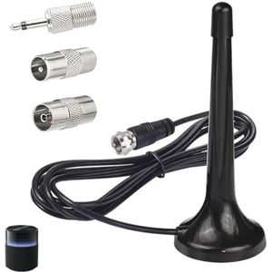FM-radio antenne voor telescoop hifi tuner - Stabiele basis, compatibel met 75 ohm stereo-ontvangers - Plug-and-play installatie met 3 meter kabel