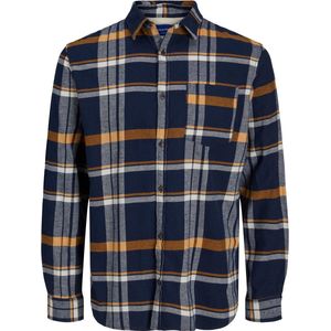 Jack & Jones overhemd donkerblauw geruit - 5XL