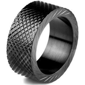 Di Lusso - Ring Ricky - Stainless Steel - Zwart - Heren - 22.00 mm
