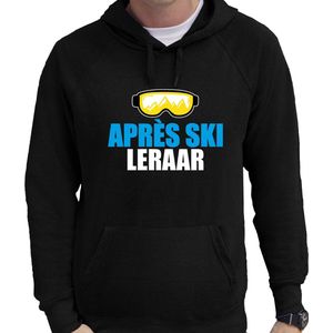 Apres ski hoodie Apres ski leraar zwart  heren - Wintersport capuchon sweater - Foute apres ski outfit/ kleding XXL