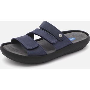 Wolky - Slipper Sense - Blauw - Leer - Klittenbandsluiting