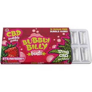 5 x Bubbly Billy Buds CBD Kauwgom Strawberry (17mg CBD)