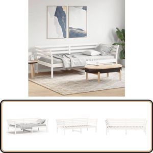 vidaXL Slaapbank zonder matras 90x200 cm massief grenenhout wit