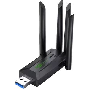 WiFi Adapter USB - Dual-Band 2.4G & 5G - USB 3.0 - 1200Mbps - WiFi Dongle - Zwart