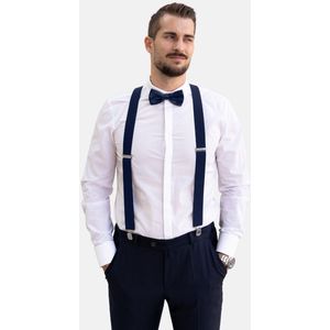 Diepblauwe Denim Y-vormige Bretels met Dubbele Clips | Op voorraad