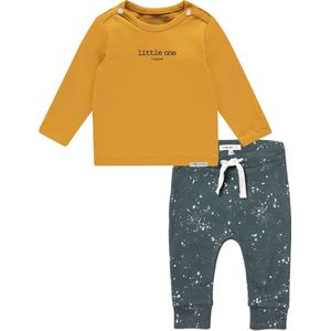 Noppies - kledingset - 2delig - Broek Jos Dark Slade - Shirt Hester Oker - Maat 50