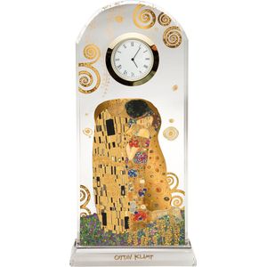 Goebel® - Gustav Klimt | Tafel Klok ""De Kus"" | Glas, 23cm, met echt goud