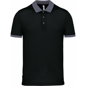 Proact Poloshirt Sport Pro premium quality - zwart/grijs - mesh polyester stof - voor heren L