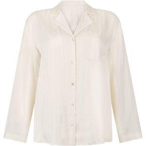 Hunkemöller Satijnen jasje met krijtstrepen Wit L