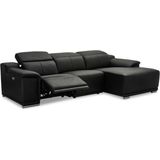 Loungebank Zwart Leer - Rechts - 282x160x73cm - Alexa - Giga Meubel