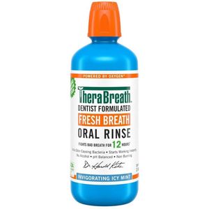 TheraBre TheraBreath ath Fresh Breath Mouthwash - Icy Mint - Mondwater - 1 Liter