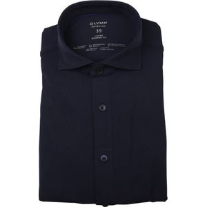 OLYMP Luxor 24/Seven Modern Fit Jersey - Overhemd Voor Heren - Marineblauw - Strijkvriendelijk - Boordmaat: 40/L