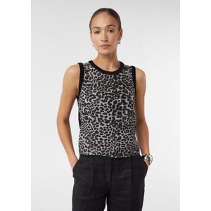 comma - Strickpullunder - Mouwloze Gebreide Top - Dierenprint