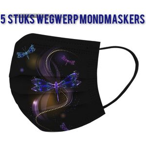 Dragonfly wegwerp mondmaskers - Solo dans - per 5 stuks