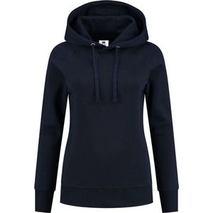 Lemon & Soda Heavysweat raglan sweater met capuchon voor dames donkerblauw maat S