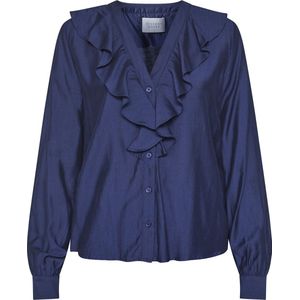 SISTERS POINT Velisa-ls - Dames Blouse - Midnight - Maat S