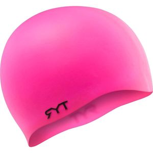 Wrinkle-Free Silicone Adult Swim Cap - Floro Pink for Adults